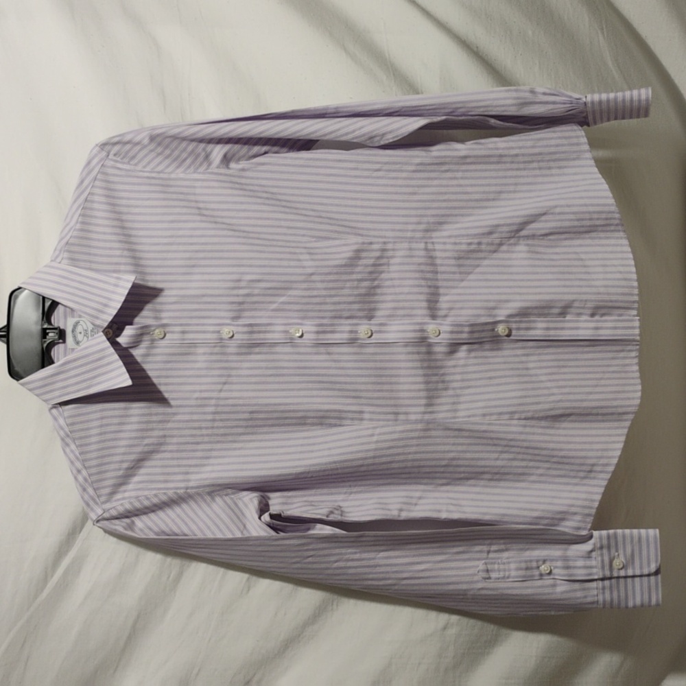 (D-15) Brooks Brothers Stripes Button Up Non Iron Cotton Shirt Sz.4